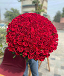 Round hand tied 250 Roses Luxury flower bouquet by BloomBox Co – premium florist in Lahore