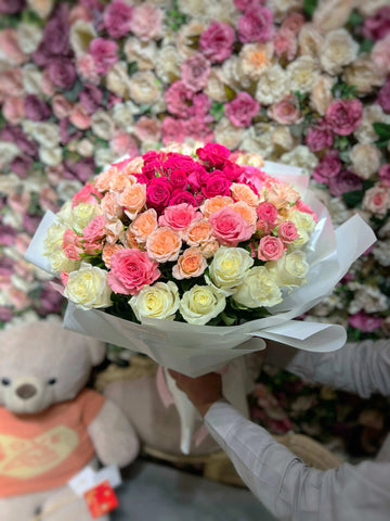 Spray Roses & Roses Combo lollipop Bouquet Luxury flower bouquet by BloomBox Co – premium florist in Lahore