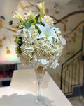 Champagne Glass Vase with Faux Flower Luxury flower bouquet by BloomBox Co – premium florist in Lahore