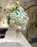 Champagne Glass Vase with Faux Flower Luxury flower bouquet by BloomBox Co – premium florist in Lahore