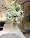 Champagne Glass Vase with Faux Flower Luxury flower bouquet by BloomBox Co – premium florist in Lahore