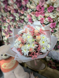 Round Pink & White Standing Bouquet