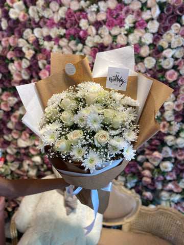 All White Birthday Bouquet